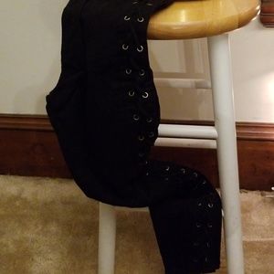 Black tie down pants